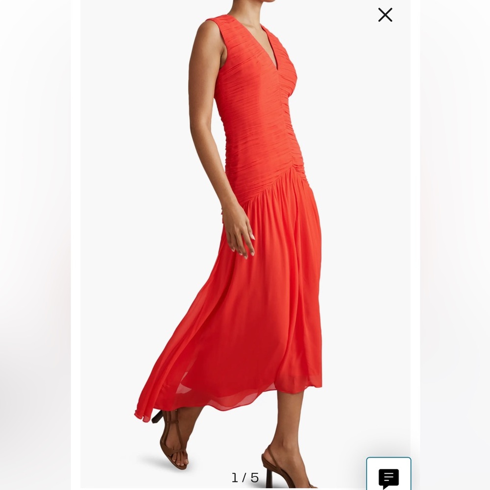 Reiss Red Midi Dress